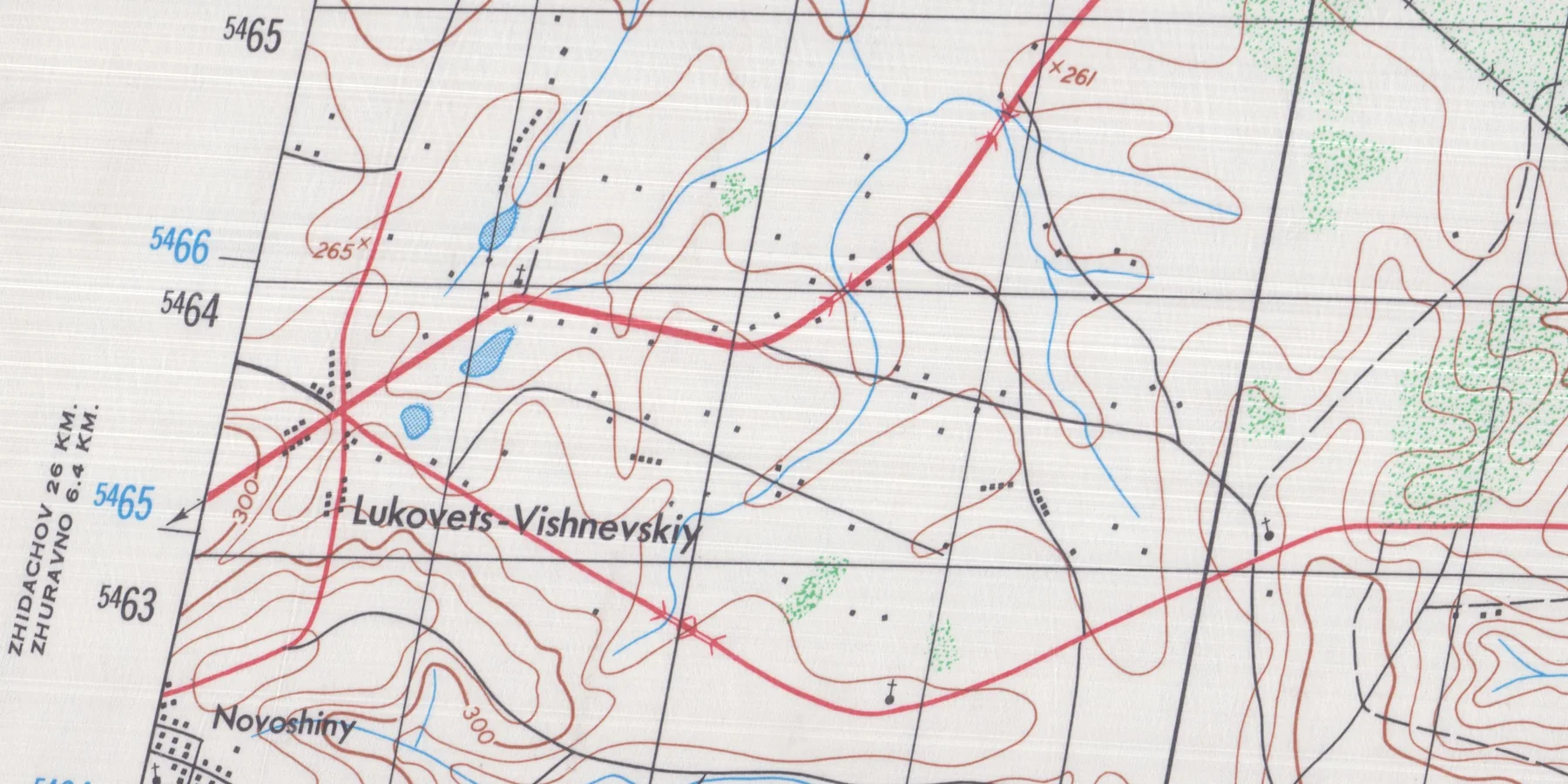 Mapa AMS 1954, ten sam obszar