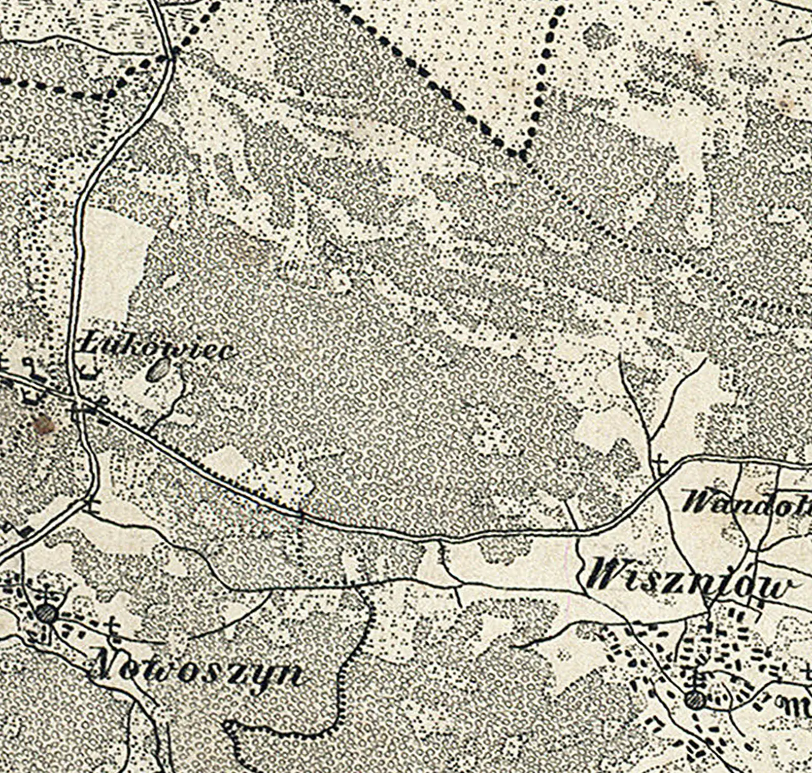 Łukowiec Wiszniowski na mapie z 1855 r.