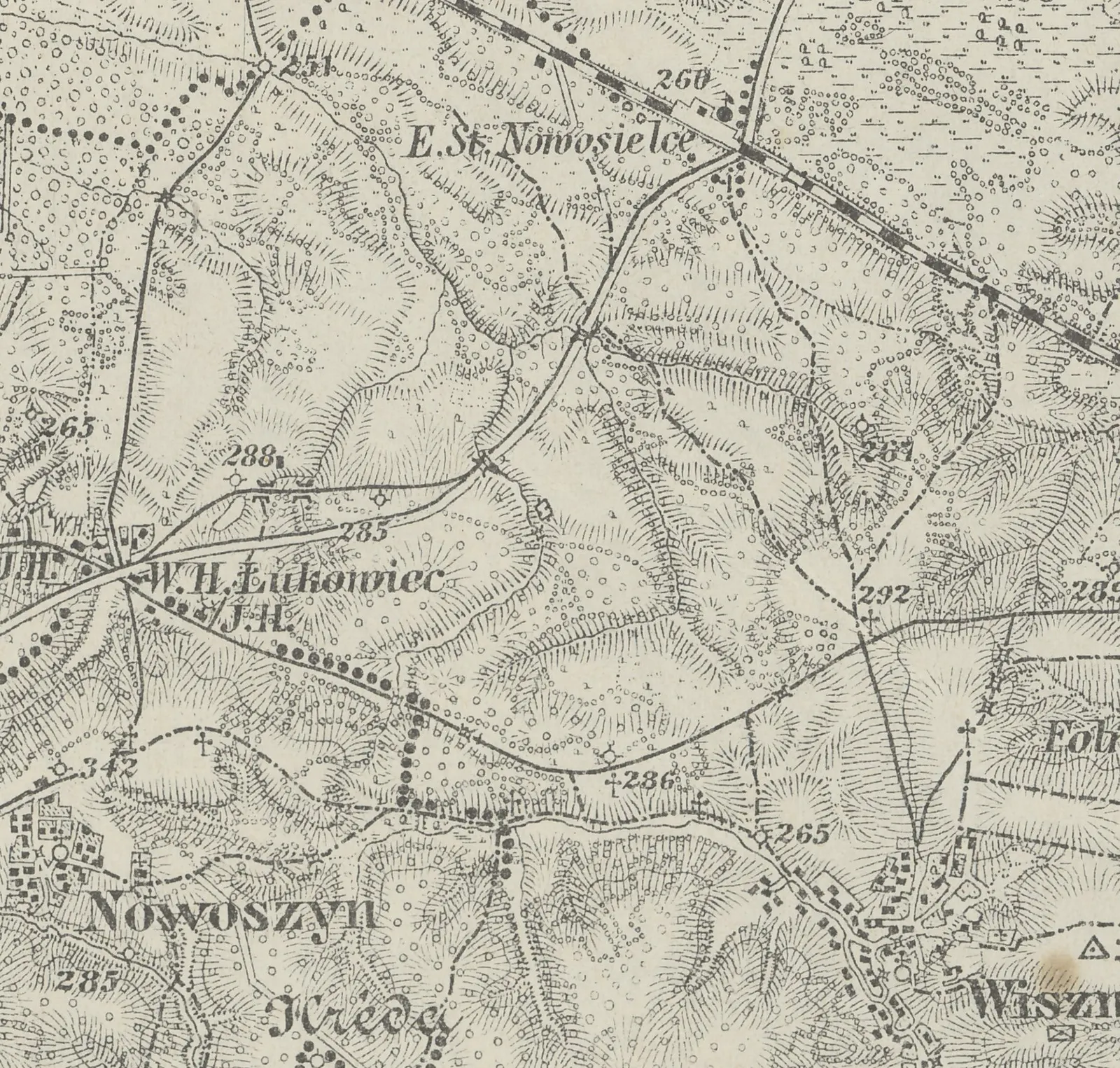 Łukowiec Wiszniowski na mapie z 1906 r.