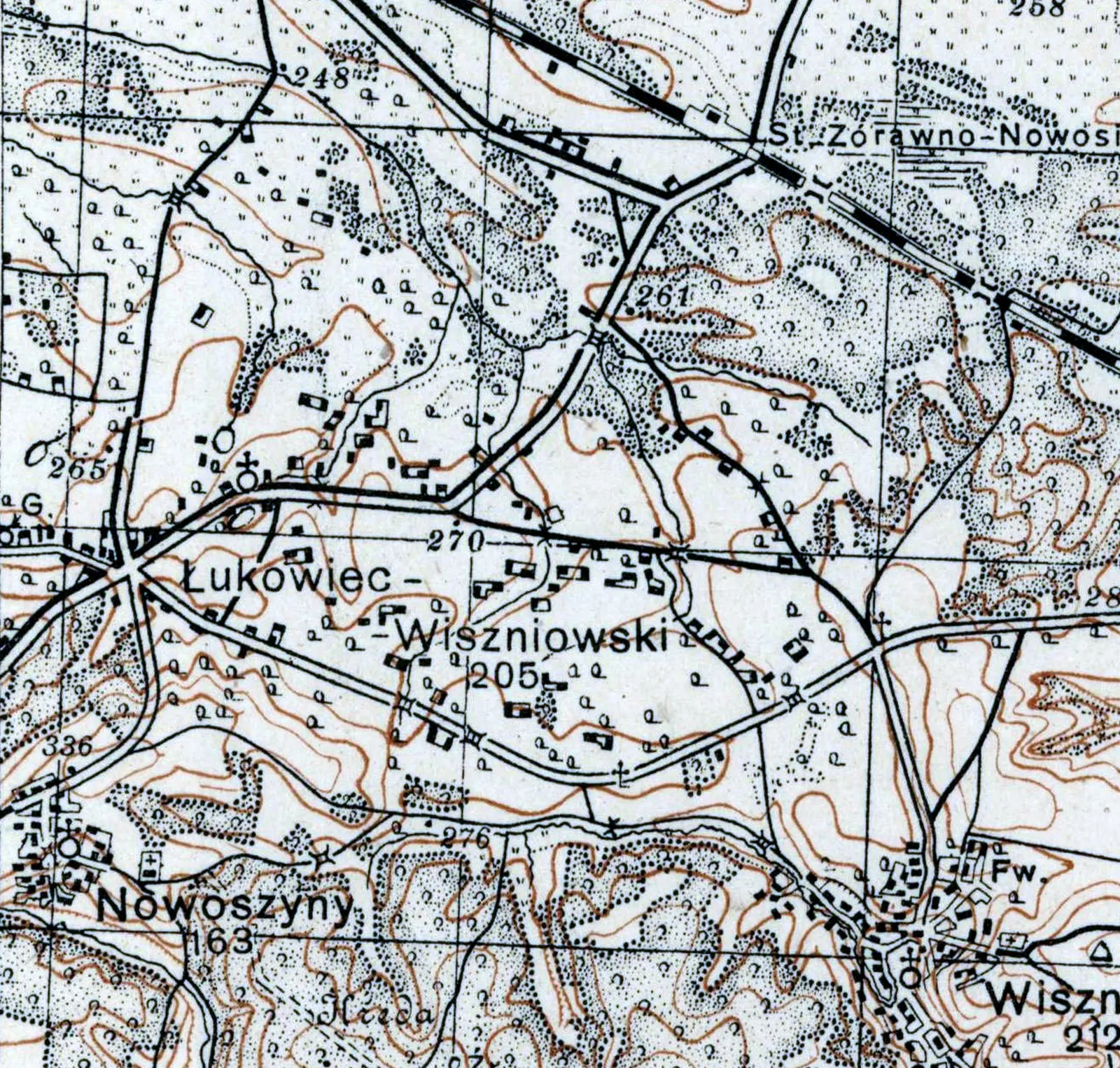 Łukowiec Wiszniowski na mapie z 1931 r.